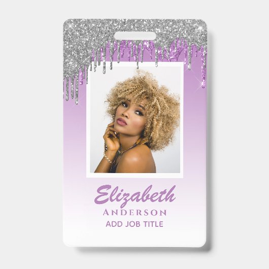 FOTO ID - Personeel VIP Pas Meisjesachtige Glitter Badge (Voorzijde)