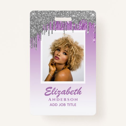 FOTO ID - Personeel VIP Pas Meisjesachtige Glitter Badge (Voorkant)