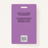 FOTO ID - Personeel VIP Pas Meisjesachtige Glitter Badge (Achterkant)