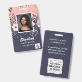 FOTO-ID Personeel VIP PAS Meisjesachtige Glitters Badge (Voor- en achterkant)