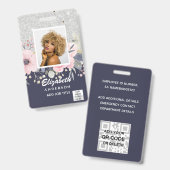FOTO-ID Personeel VIP PAS Meisjesachtige Glitters Badge (Voor- en achterkant)