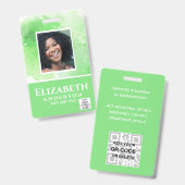 FOTO-ID Personeel VIP PAS Waterverf Abstracten Badge (Voor- en achterkant)