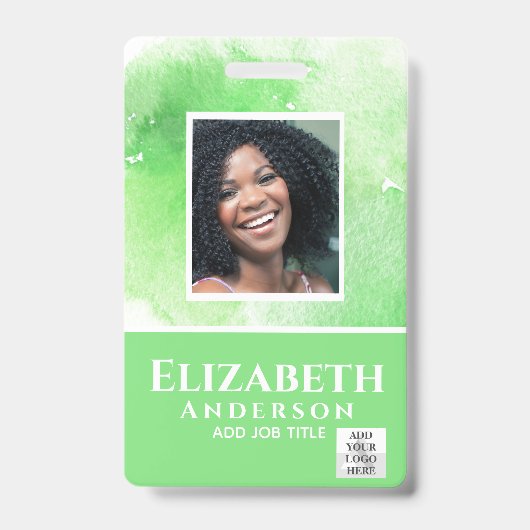 FOTO-ID Personeel VIP PAS Waterverf Abstracten Badge (Voorzijde)