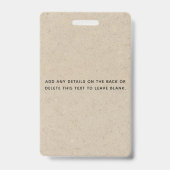 Foto ID Professioneel Bruin Papier Effect Naam Badge (Achterkant)