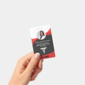 Foto-ID rood en zwart Badge (Handheld)