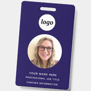 Foto-ID Schoon Professionele Navy Blauwe Naam Badge