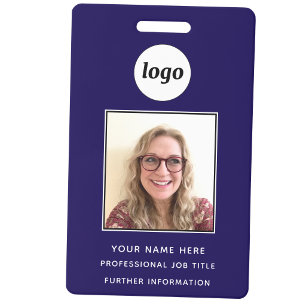 Foto-ID Schoon Professionele Navy Blauwe Naam Badge