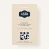 Foto-ID van bedrijfsmedewerker met QR-code Aangepa Badge (Achterkant)