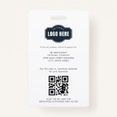 Foto-ID van bedrijfsmedewerker met QR-code Aangepa Badge (Achterkant)