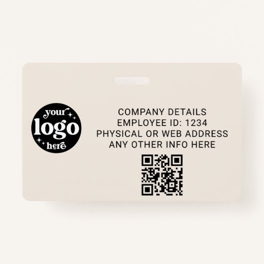 Foto-ID van Ivory-medewerker met QR-code Business  Badge (Achterkant)