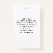 Foto-ID van landschapsontwerper Badge (Achterkant)