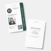 Foto-ID van medewerker Aangepaste QR-code Aangepas Badge (Voor- en achterkant)