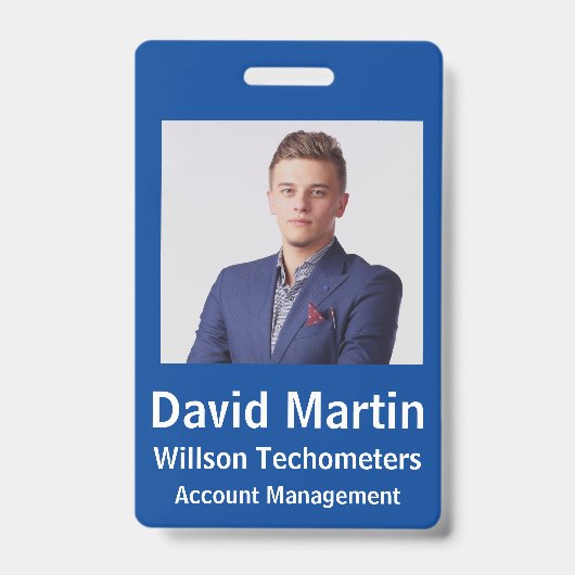 Foto-ID van medewerker met aangepaste details Badge (Voorzijde)