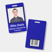 Foto-ID van medewerker met aangepaste details Badge (Voor- en achterkant)