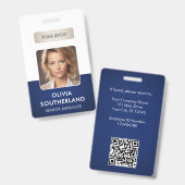 Foto-ID van medewerker met QR-code en zakelijke Lo Badge (Voor- en achterkant)