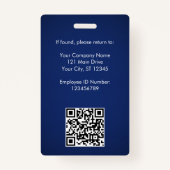Foto-ID van medewerker met QR-code en zakelijke Lo Badge (Achterkant)