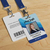 Foto-ID van medewerker Modern Blue Business Logo Badge