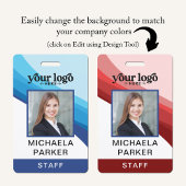 Foto-ID van medewerker Modern Blue Business Logo Badge