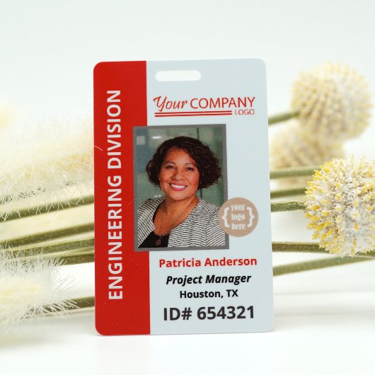 Foto-ID van medewerker Red Logo Entry Badge