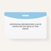 Foto-ID van medewerker van Blue Hospital met Logo Badge (Achterkant)