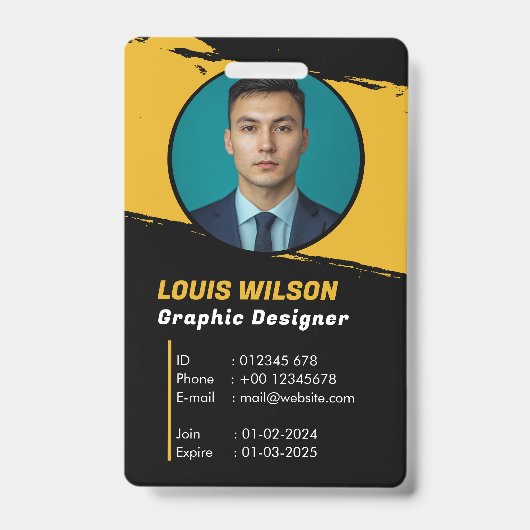 Foto-ID van medewerker van Custom Business Logo Badge (Voorzijde)