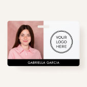 Foto-ID van medewerker van Modern Company Logo Badge (Voorkant)