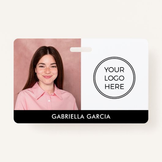 Foto-ID van medewerker van Modern Company Logo Badge (Voorkant)