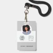 Foto ID van moderne medewerker Logo | QR-streepjes Badge (Voorzijde met lanyard)