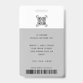 Foto ID van moderne medewerker Logo | QR-streepjes Badge (Achterkant)