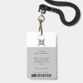 Foto ID van moderne medewerker Logo | QR-streepjes Badge (Achterkant met lanyard)