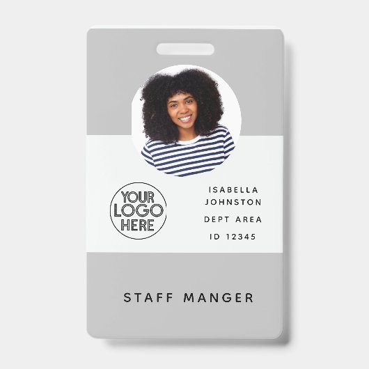 Foto ID van moderne medewerker Logo | QR-streepjes Badge (Voorzijde)