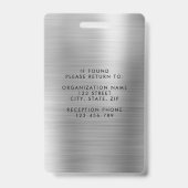Foto-id van moderne Silver Employee Badge (Achterkant)