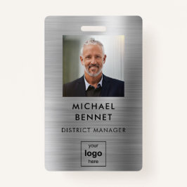 Foto-id van moderne Silver Employee Badge