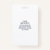 Foto-ID van Navy-medewerker Bedrijf Logo Security Badge (Achterkant)