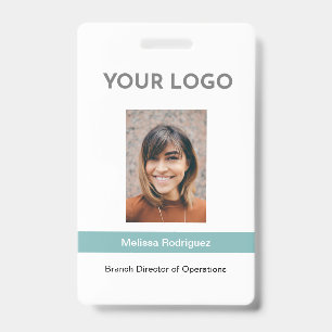 Foto-ID van Turquoise werknemer van bedrijf Badge