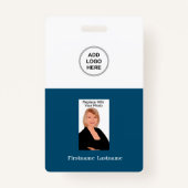 Foto-ID van zakelijke medewerker Logo Naam Badge (Achterkant)