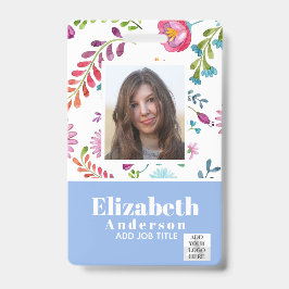 FOTO-id - VIP-pas voor werknemers - Girly Flowers Badge