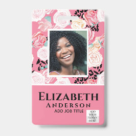 FOTO-id - VIP-pas voor werknemers - Girly Flowers Badge