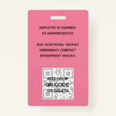 FOTO-id - VIP-pas voor werknemers - Girly Flowers Badge (Achterkant)