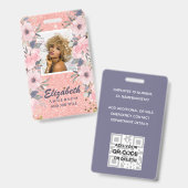 FOTO-id - VIP van werknemer pas Girly Glitter Flow Badge (Voor- en achterkant)
