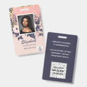 FOTO-ID Werknemer VIP PAS Meisjesachtige Glitters Badge (Voor- en achterkant)