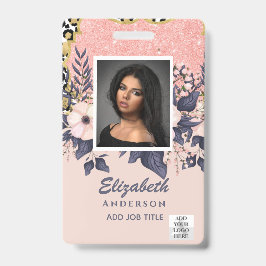 FOTO-ID Werknemer VIP PAS Meisjesachtige Glitters Badge