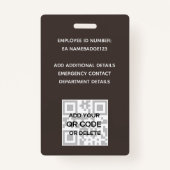 FOTO-ID Werknemer VIP PAS RUSTIEKE Zonnebloemen Badge (Achterkant)