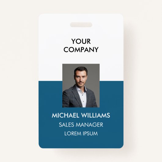 Foto ID wit Blauw Wit Badge (Voorkant)