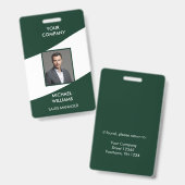 Foto ID Wit Groen Badge (Voor- en achterkant)