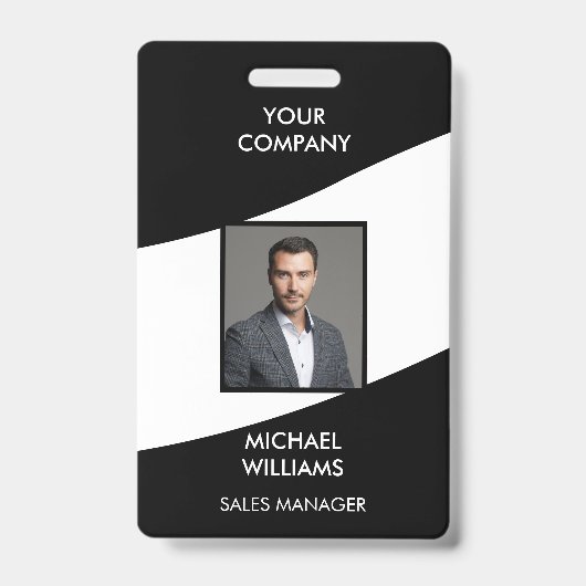 Foto ID Wit Zwart Badge (Voorzijde)