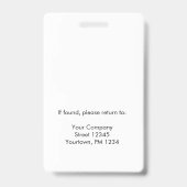 Foto ID Witte Badge (Achterkant)