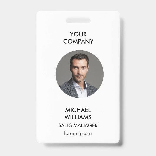 Foto ID Witte Badge (Voorzijde)