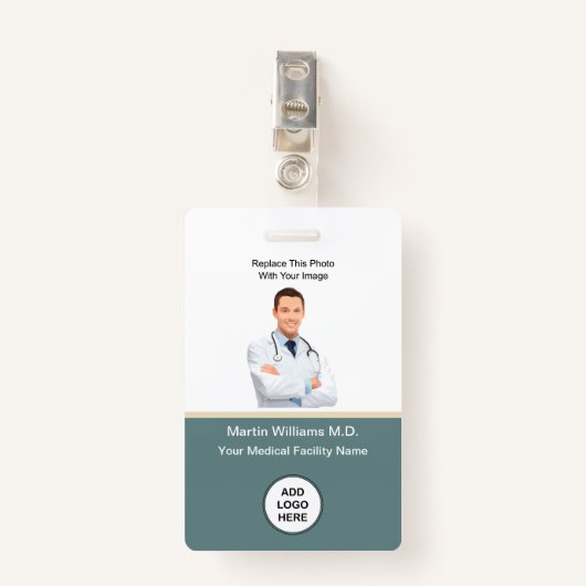 Foto ID Ziekenhuis Medische staf Naam Badjes Badge (Voorkant met clip)