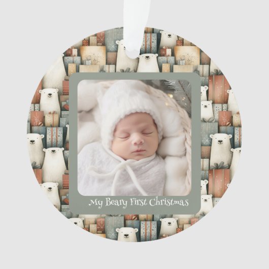 Foto IJsbeer Kerst Acryl Ornament (voorkant)